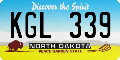 ND license plate KGL339