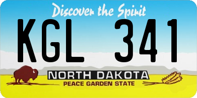 ND license plate KGL341
