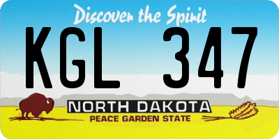 ND license plate KGL347