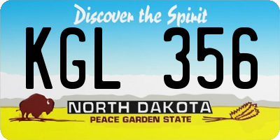 ND license plate KGL356