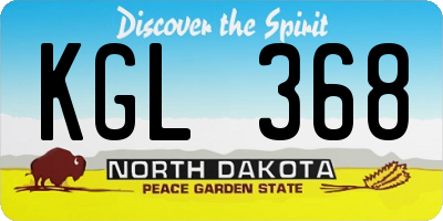 ND license plate KGL368
