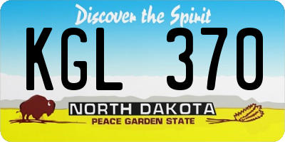 ND license plate KGL370