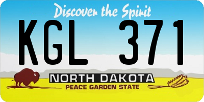 ND license plate KGL371