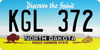 ND license plate KGL372