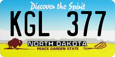 ND license plate KGL377