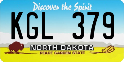 ND license plate KGL379