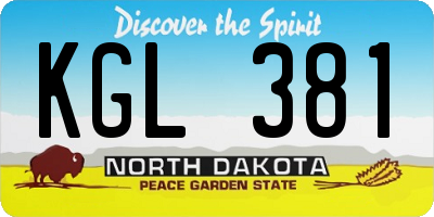 ND license plate KGL381