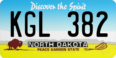 ND license plate KGL382