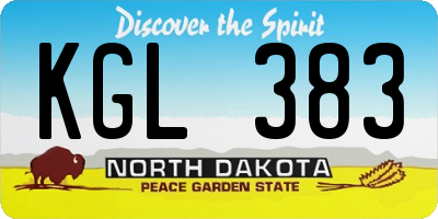 ND license plate KGL383