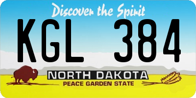 ND license plate KGL384