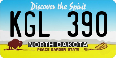 ND license plate KGL390