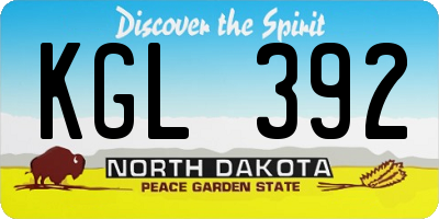 ND license plate KGL392