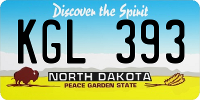 ND license plate KGL393