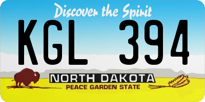 ND license plate KGL394