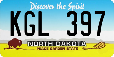 ND license plate KGL397
