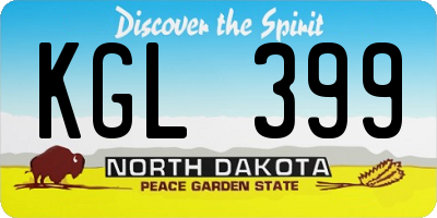 ND license plate KGL399