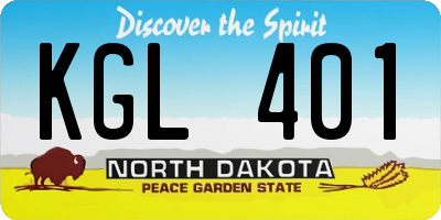 ND license plate KGL401