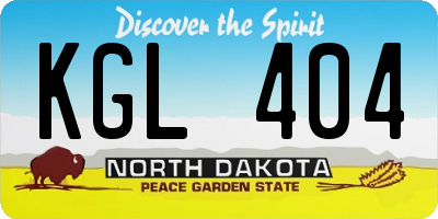 ND license plate KGL404