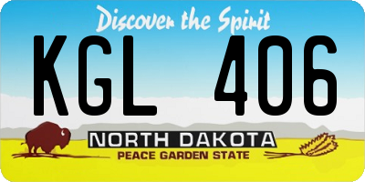 ND license plate KGL406