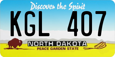 ND license plate KGL407