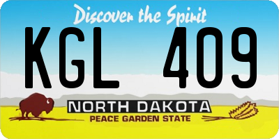 ND license plate KGL409