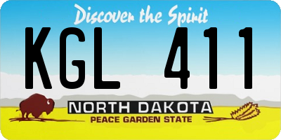 ND license plate KGL411