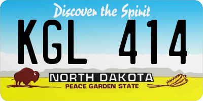 ND license plate KGL414
