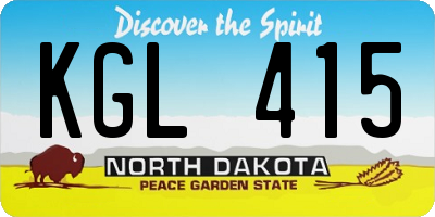 ND license plate KGL415