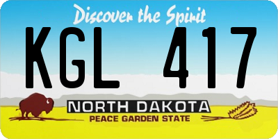 ND license plate KGL417
