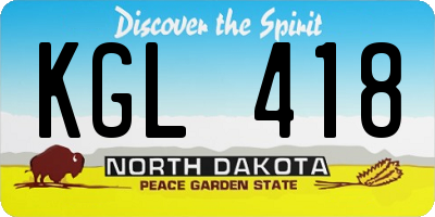 ND license plate KGL418