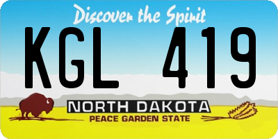 ND license plate KGL419