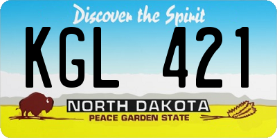 ND license plate KGL421