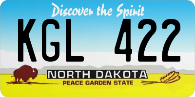 ND license plate KGL422