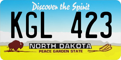 ND license plate KGL423
