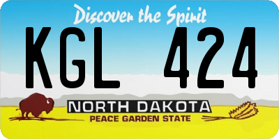 ND license plate KGL424
