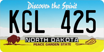 ND license plate KGL425