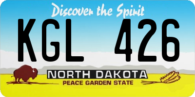 ND license plate KGL426