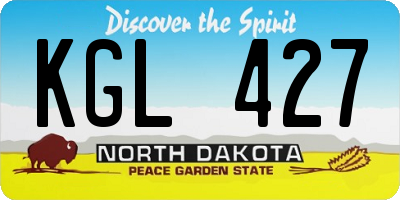 ND license plate KGL427