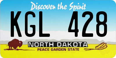 ND license plate KGL428