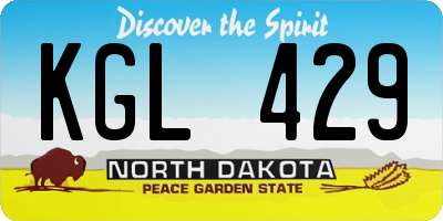 ND license plate KGL429
