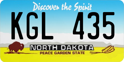 ND license plate KGL435