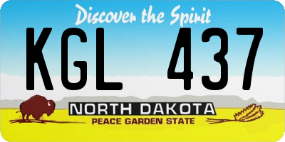 ND license plate KGL437