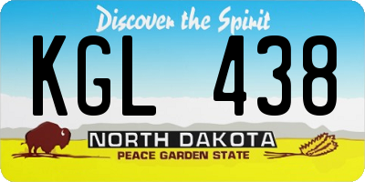 ND license plate KGL438
