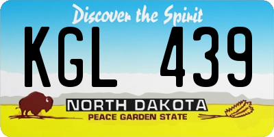 ND license plate KGL439