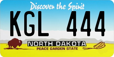 ND license plate KGL444