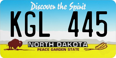 ND license plate KGL445