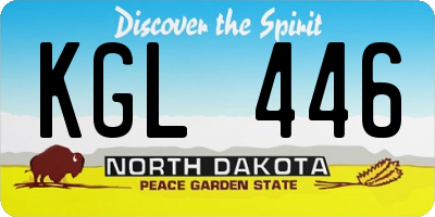 ND license plate KGL446