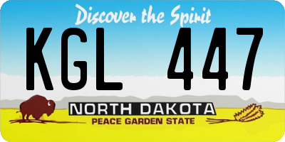 ND license plate KGL447