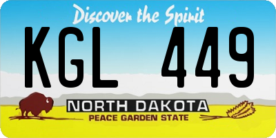 ND license plate KGL449