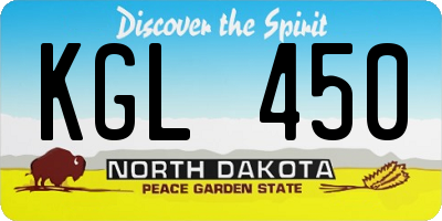ND license plate KGL450